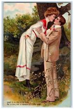 Eugene Oregon OR Postcard Embossed	Spooning Couple Scene c1920's Short Poem picture