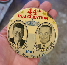 John F. Kennedy & Lyndon Johnson 1961 Inauguration Celluloid Pinback 3-1/2