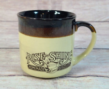 Vintage Hardee's Rise & Shine Biscuits Coffee Mug Gup Brown Beige 1984 picture