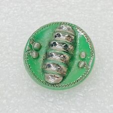 VTG‼ Unique Green 18.5mm Round Button Retro Jacket Coat Glass Art Deco • VGUC‼ picture