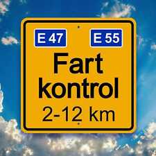 Fart Sign  -  FARTKONTROL - Danish Autobahn Plaque  - Garage / Pub  / Travel Art picture