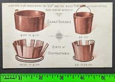 Vintage 1890s Fibre Ware Bowls Pan Buckets Business Card picture