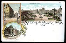 ARGENTINA Buenos Aires Postcard 1900s Litho Multiview picture