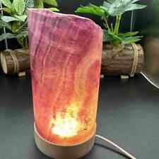 830g Natural Rainbow fluorite lamp tube crystal mineral reiki decor+Lamp holder picture