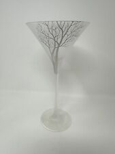 Belvedere Vodka Long Stem Cold Activated Frosted Tree Martini Glass 9” picture
