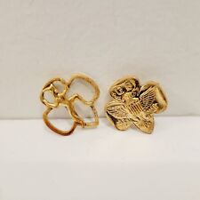 2 vtg Girl Scouts Membership Lapel Pin Gold Tone Brooch picture