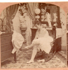 1897 Risque, Dressing For the Ball.  B. W. Kilburn  Stereoview Photo picture