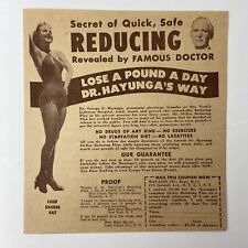 Vintage Print Ad Reducing Famous Doctor Dr George Hayunga 1940s Mail Order N Y picture