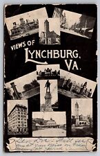 Views of Lynchburg Virginia Street View Confederate Monument 1907 Postcard picture