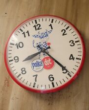 HTF. Vintage Polka Dot Dairy Inc Milk Clock with Rotating Logo Needs Battery picture