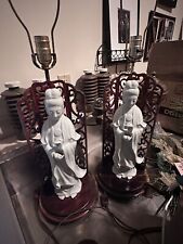 Pair Of Vintage Chinese Blanc De Chine Lamp picture