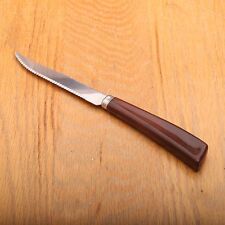Vintage Quikut Brown Handle Stainless Steel Steak Knife USA picture