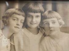 Vintage Antique Photograph Picture Three Sisters Yvonne Edna Bernadette Smiling picture