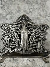 Rare vintage Art Nouveau Maiden Lady Brass letter holder Made in Italy picture