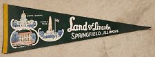 Vintage Land of Lincoln Springfield, IL felt pennant State Abraham Lincoln Tomb picture