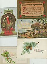 1900's Greeting Cards Leap Year, Christmas, Holidays, Patriotic Turkey lot 5  picture