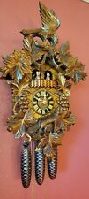 VINTAGE HONES CARVED LIMITED CUCKOO CLOCK 8 DAY PLAYS EDELWEISS FOX GRAPES VIDEO picture