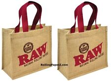 BUY 2 RAW Rolling Papers BURLAP Carry All TOTE BAGS Limited Edition Collectible  picture