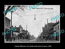 OLD LARGE HISTORIC PHOTO CANTON MISSOURI, THE MAIN ST & STORES c1920 picture