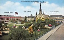 New Orleans LA Louisiana Vintage Postcard Downtown Cabildo Pontalba Cathedral picture