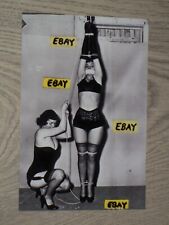 4X6 Vintage Bondage Photo Woman Tying Up A Woman Both In Lingerie Arms Up Gagged picture