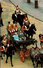 Queen Elizabeth & 8th Earl of Spencer Charles & Diana Wedding Postcard picture