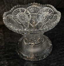 vintage Heavily cut Crystal glass candy dish or Fruit bowl Home Decor Pedestal picture