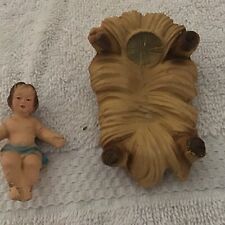 Vtg Replacement Porcelain Baby Jesus Figurine Gold Nativity Cradle Murphys Rare picture