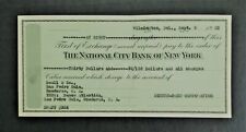 1932 antique NAT CITY BANK NY Check wilmington de EXCHANGE honduras picture