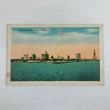 Postcard Florida Miami FL Waterfront Skyline Coastline 1930s Unposted picture