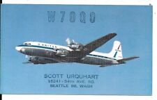 QSL  1960 Seattle WA United Airlines Issue radio card picture