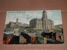 POTTSVILLE PA - 1907-1915 ERA USED POSTCARD - COURT HOUSE and JAIL picture