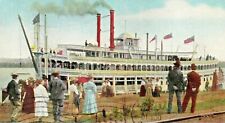 C.1907 Steamer JS Peoria, IL. Steamships. Boats. Dock. Thompson Vintage Postcard picture