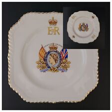 Vintage Queen Elizabeth II Coronation Plates 1953 Johnson Bros England Set Of 2 picture