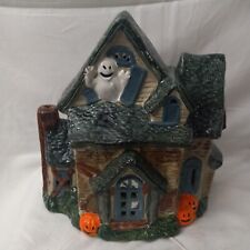 Vintage 1987 Brinn Ceramic Lighted Haunted House Halloween Ghost Pumpkin Spooky picture
