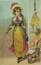 1870's-80's M. S. Tisdale Agent For Door & Alarm Bell Lady Walking Dog P82 picture
