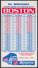 Bonanza Bus Lines Providence-Pawtucket-Boston schedule card 4/1 1983 picture