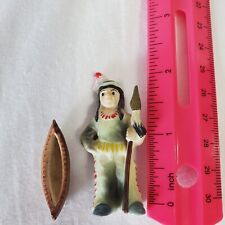 Vintage miniature Native American with canoe, no chips picture