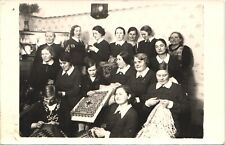 LADIES KNITTING CLUB real photo postcard RPPC c1910 EUROPE? picture