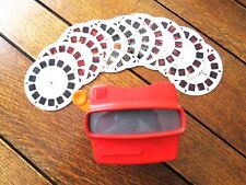 View Master 1980s  Red 3D Viewer with 11 Reels Cabbage Patch Cinderella Scrooge picture