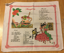 Vintage Cotton Sangria Recipe Tea Towel - Souvenir - El Masnou(Barcelona, Spain) picture