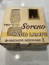 Anchor Hawking Vintage Soreno Honey Gold Patio Oil Lamp Set Original Box picture