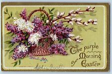 Conwell Signed Postcard Easter Flowers In Basket Embossed Fairfax Minnesota MN picture