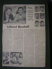 March 2, 1958 Sunday News newspaper clipping: Ted Williams signing new contract picture