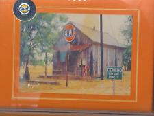 Vintage Gulf Oil Wood Framed Concho Tx  Advertising Read picture