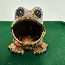 Vintage Ceramic Frog Sponge Scrub Holder Kitchen Sink Big Mouth Nice Glaze 5” picture