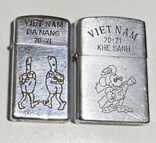1970-71 Vintage Vietnam 2 sets of Zippo DA NANG Fuckman and KHE SAHN Mickey picture