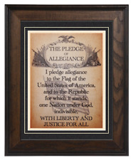 Patriot Series: The Pledge of Allegiance Aged Parchment Matted & Framed picture