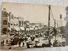 Bintage RPPC Big ToDo in Newkirk Oklahoma Street Scene c1907 picture