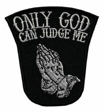 Praying Hands Only God Judge Me PATCH (iron on Sew on -GP7) picture
